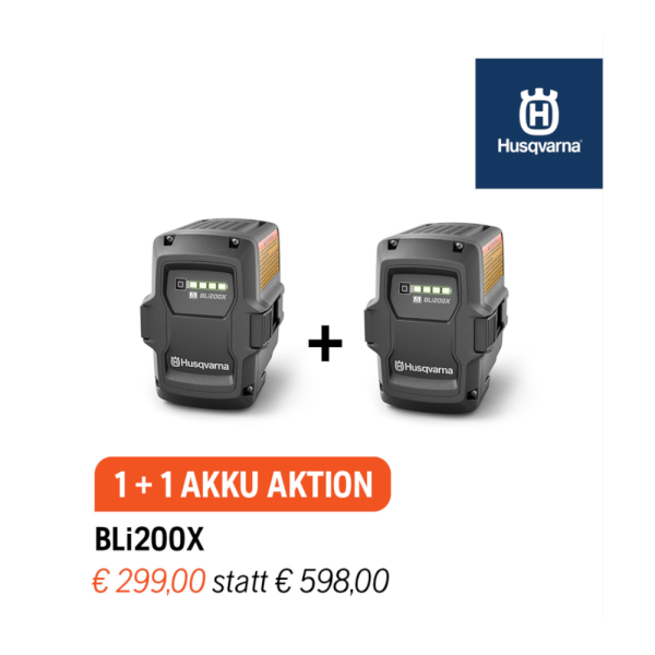 HUSQVARNA BLi200X Akku 1+1 gratis Aktion